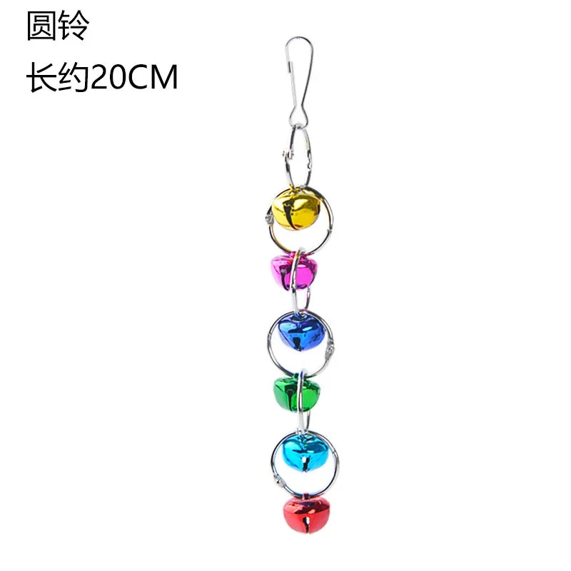 Bird Cage Toys for Parrots Wood Birds Swing Reliable Chewable Bite Bridge Wooden Beads Shape Parrot Toy Bird Accessories