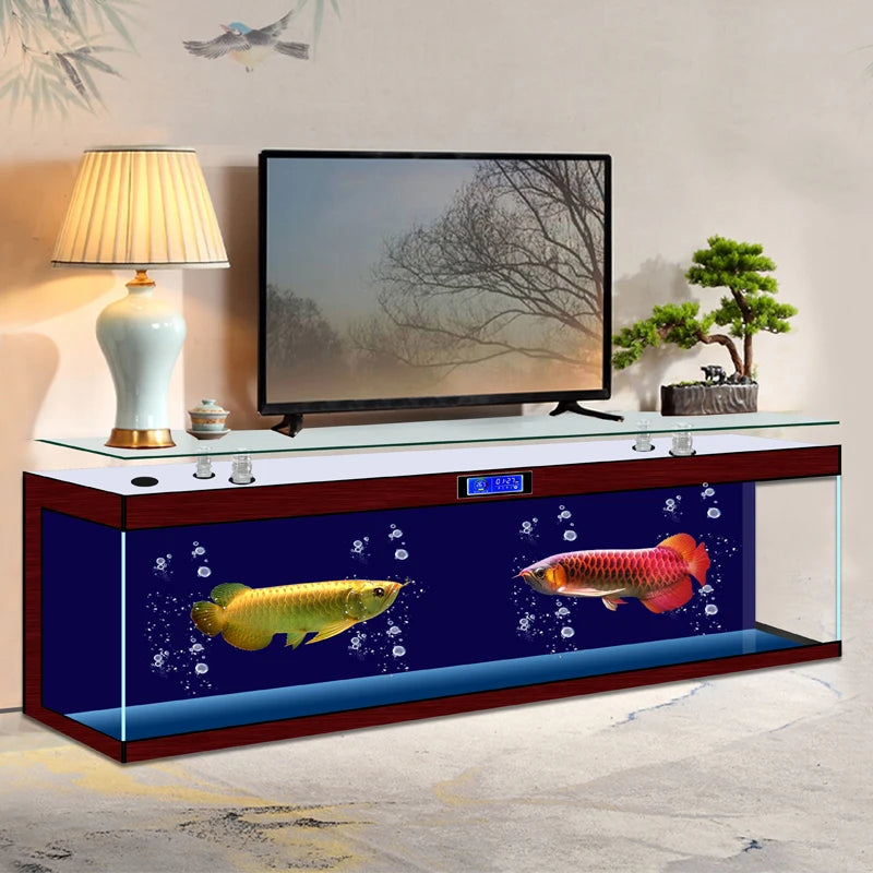 ZK Super White Fish Tank Aquarium Living Room Floor Home Partition Screen Bottom Filter Fish Tank