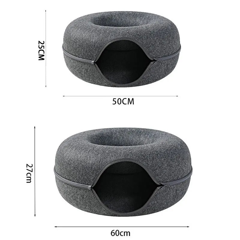 Interactive Donut Cat Bed