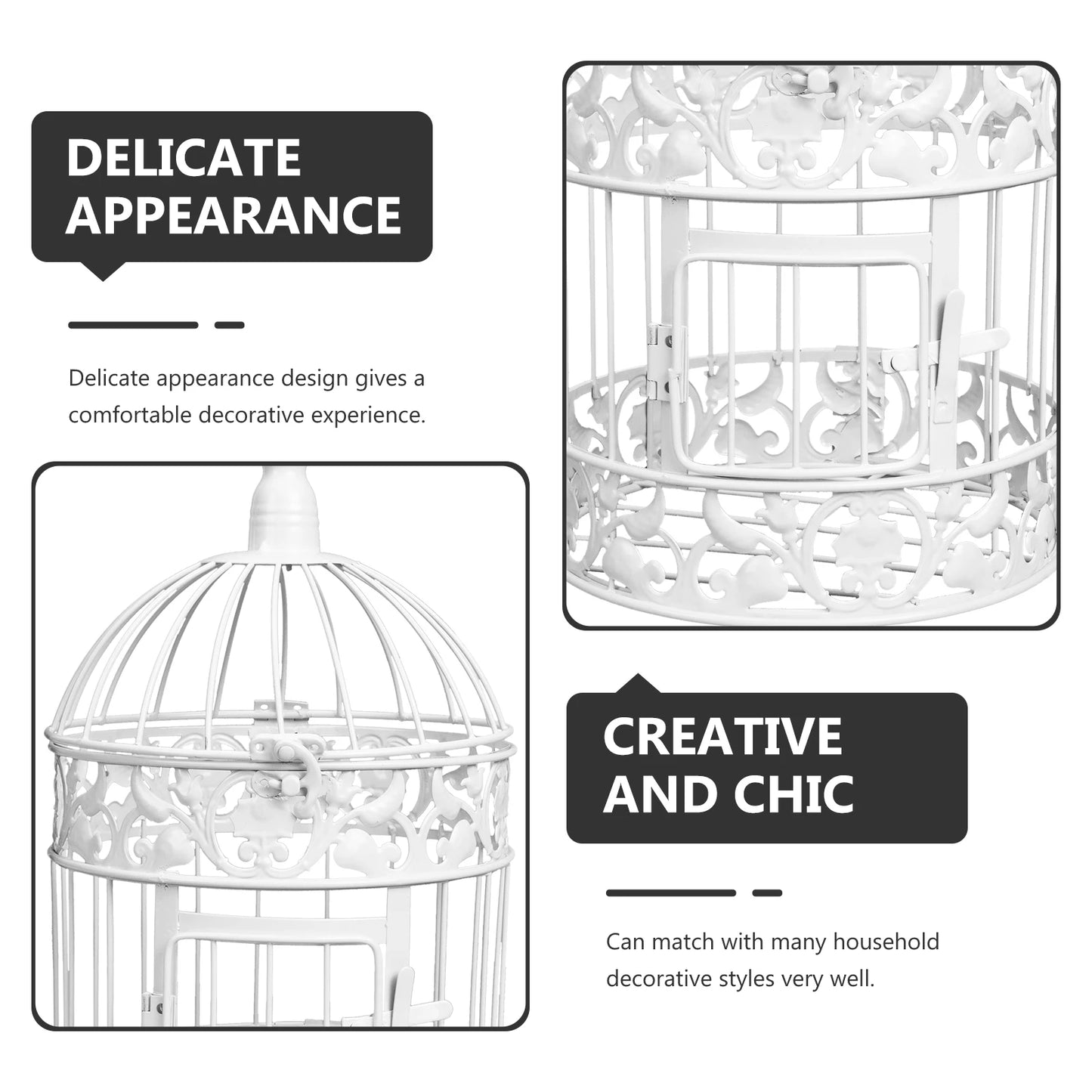 European-style Birdcage delicate Pastoral Iron Craft Bird Cage Shop Window Photo Props wedding Party Festival Birdcages Ornament