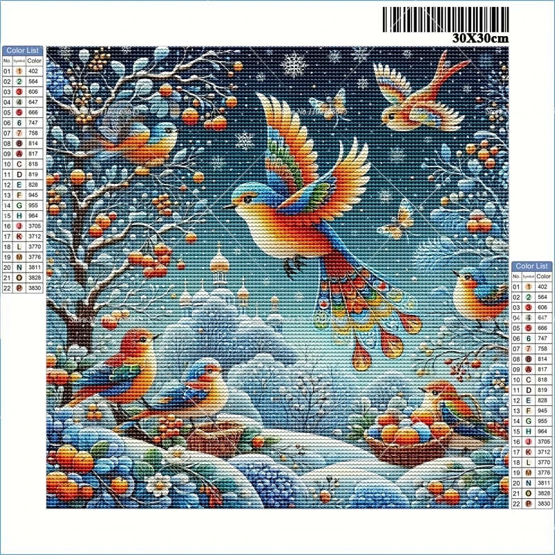 Birds Cardinal On Branch New Arrivals Diamond Paintings Snowy Tree Scenery Full Rhinestones Crafts Supplies Adults Home Decor