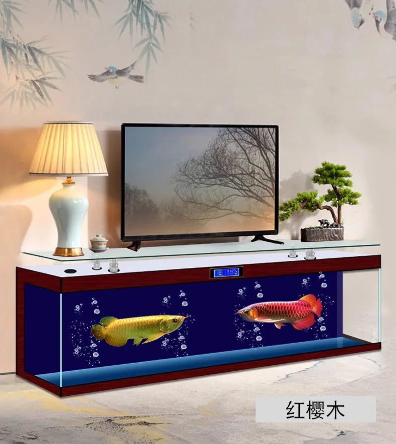 ZK Super White Fish Tank Aquarium Living Room Floor Home Partition Screen Bottom Filter Fish Tank