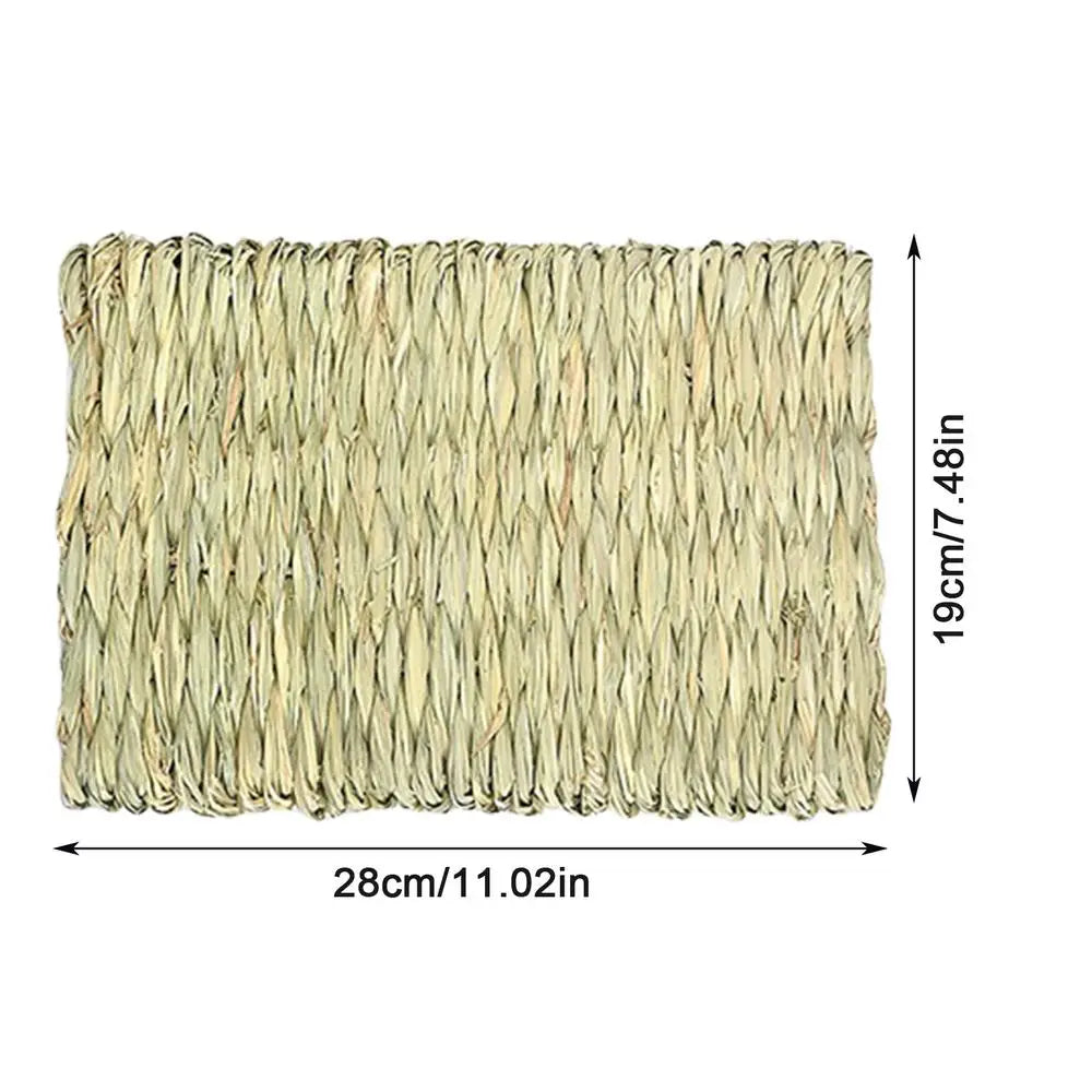 Rabbit Grass House Woven Animal Hut Bunny House Play Hideaway Hay Mat Bed Chew Toy For Rabbit Guinea Pigs Gerbils Hamster