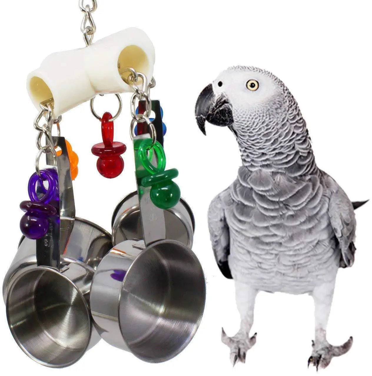 Bird Cage Toys for Parrots Wood Birds Swing Reliable Chewable Bite Bridge Wooden Beads Shape Parrot Toy Bird Accessories