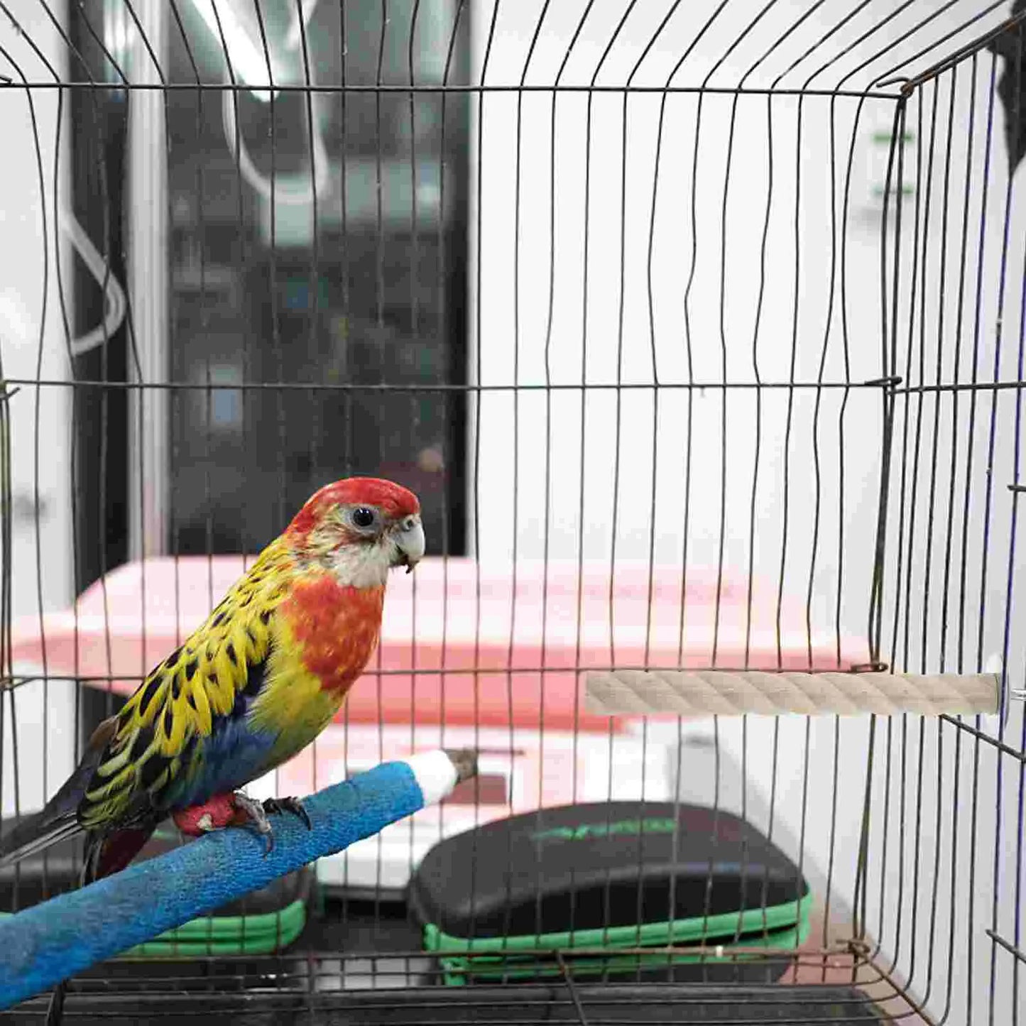 Bird Toy Parrot Perch Cage Accessories Parakeet Stand Wooden Perches for Birdcage Cockatiels