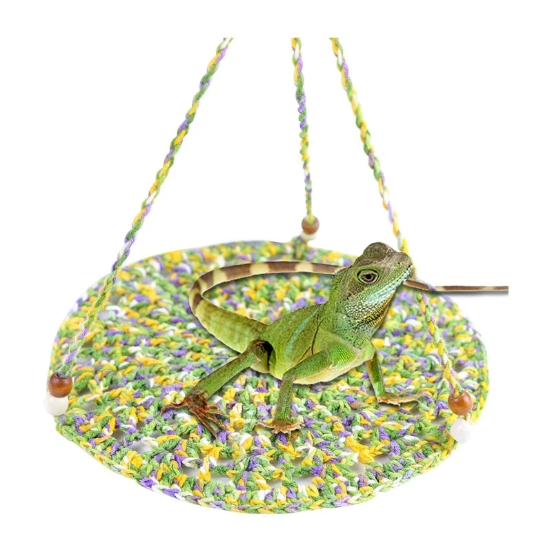 Hammock for Large Small Bearded Dragons Geckos Lizards Snake Crocheted Climbing Hammock Climbing Bed