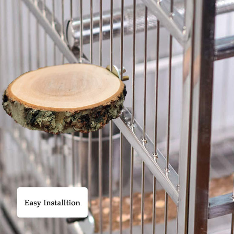 Apple Wooden Parrot Bird Perch Stand Platform Round Pet Squirrel Bird Hanging Toy Juguetes Para Pajaros Pets Items Accessories
