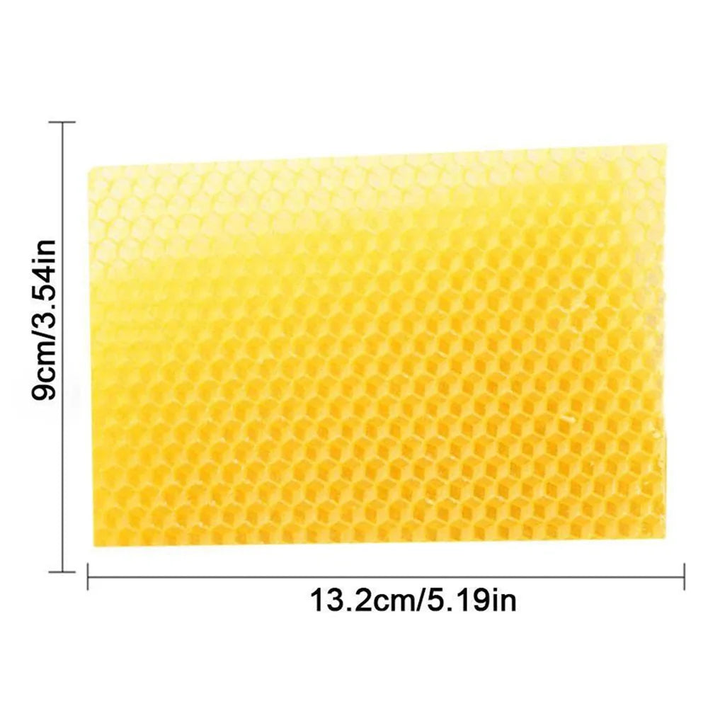 10Pcs Bee Wax Foundations Yellow Honeycomb Foundation Bee Hive Wax Frames Beekeeping Beeswax Nest Base Honeycomb Sheet 13.2x9cm