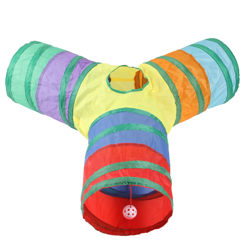 Foldable Cats Tunnel for Interactive Pet Training Fun - Kitty, Puppy, Kitten, and Rabbit Tube Toy to keep your pets entertained