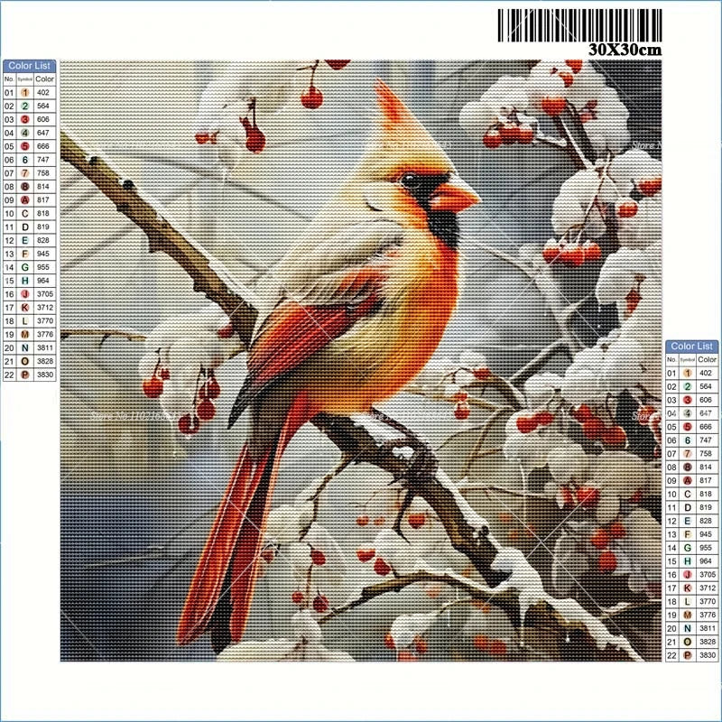 Birds Cardinal On Branch New Arrivals Diamond Paintings Snowy Tree Scenery Full Rhinestones Crafts Supplies Adults Home Decor