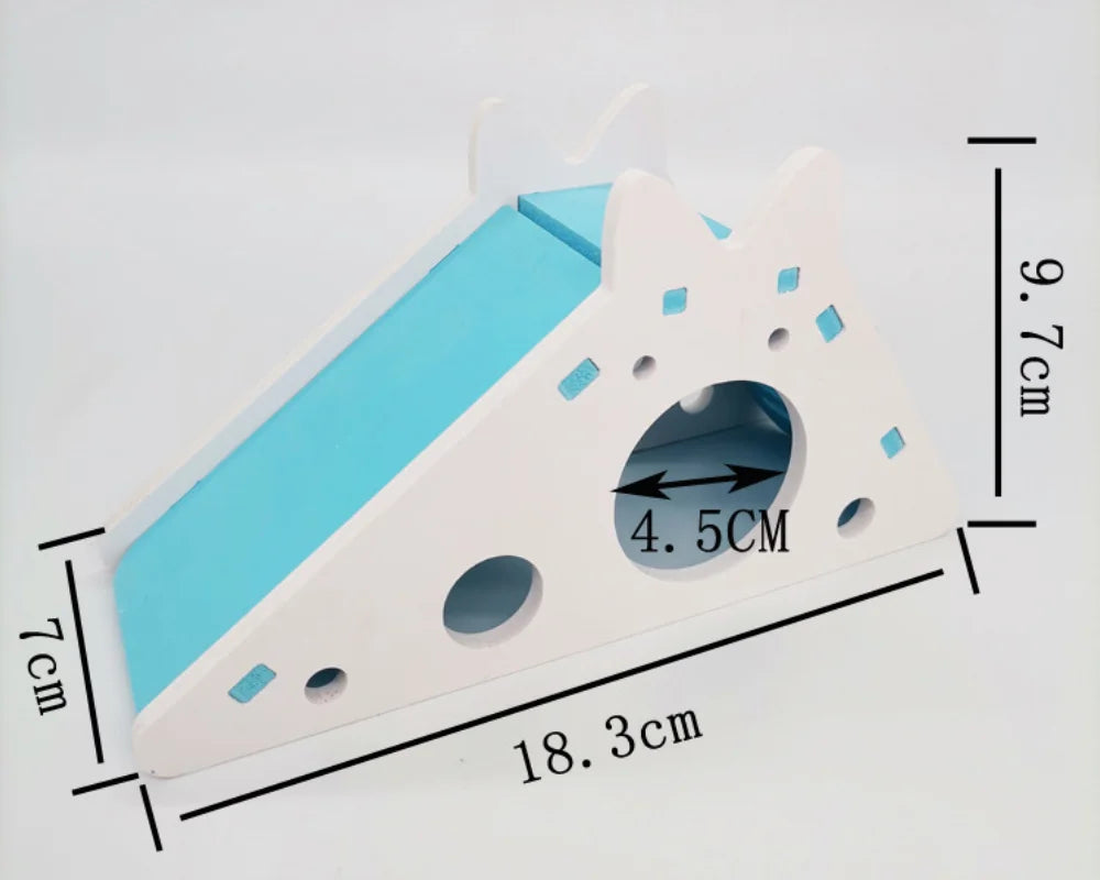 Bird Slide Toy Hamster Hideout House Parrot Cage Accessories Guinea Pig Wooden Cave Slide with Stairs Toy Small Animals Supplies