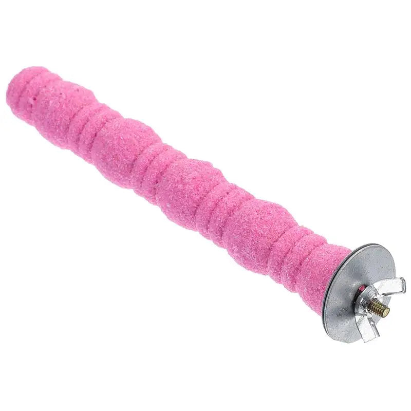 Parrot Claw Grinding Stick Wooden Stick Bird Perching Sand Parakeet Grinding Bar Teeth Bite Toy Pet Bird Chew Toy Parrot Cage