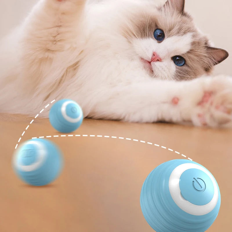 Interactive Cat Toys Ball Automatic Rotating Rolling Ball Rechargeable Smart Pet Toy Stimulate Hunting Instinct for Your Kitty