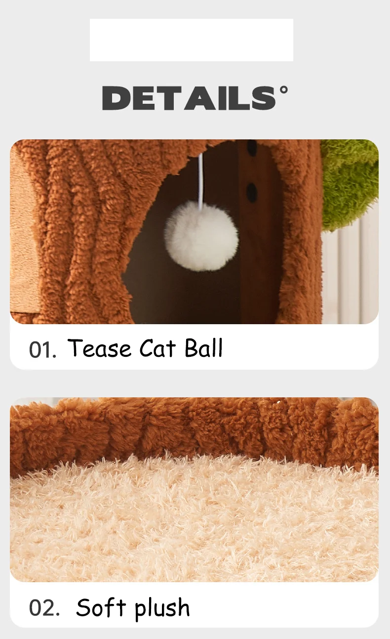 Cozy Large Multi-Level Cat Tree Tower Sisal Scratching Posts Felt Bed Cat Climbing Frame Furniture Toy for Your Feline Friend