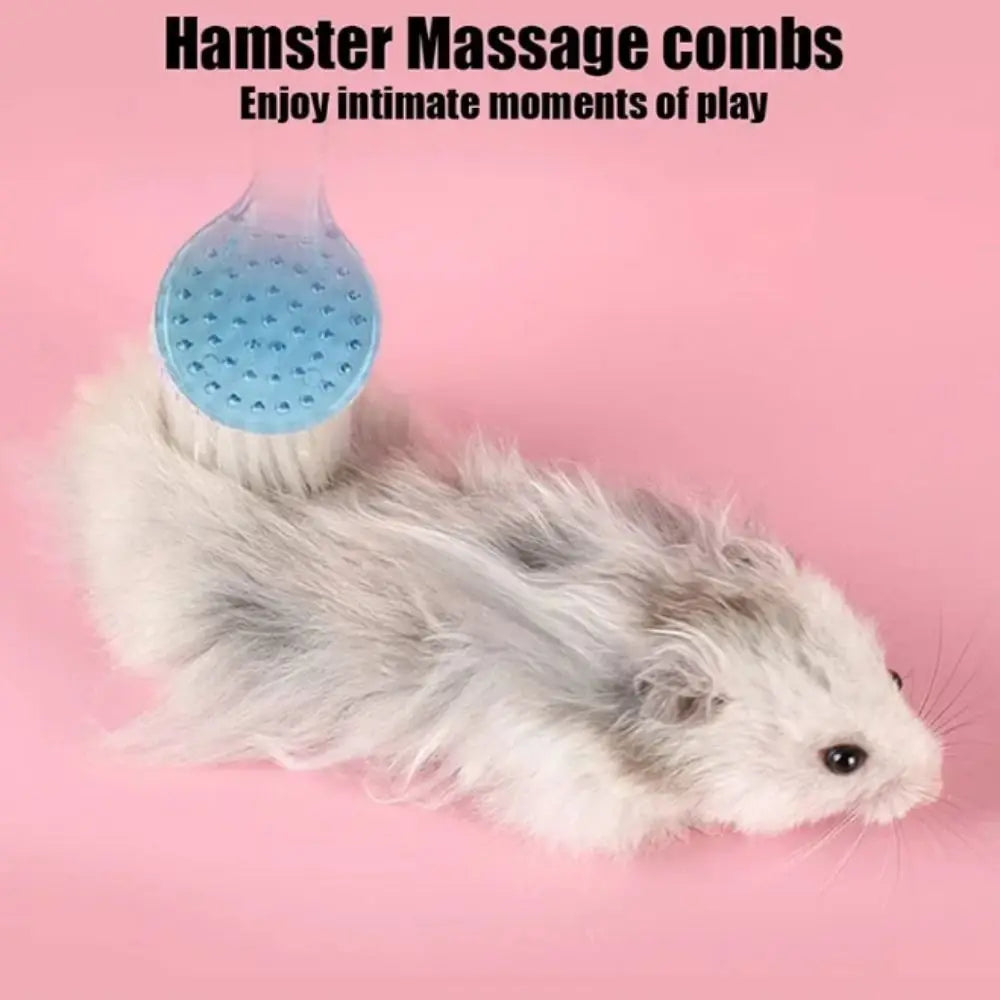 Long Hair Small Hamster Brush Plastic Round Head Guinea Pig Massage Combs Soft Bath Mini Brush Golden Bear Cleaning Comb