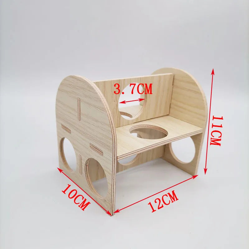 Hamster House DIY Hamster Wooden Gerbil Hideout House Canary Seesaw Pet Sport Wheel Exercise Toy Small Animal Toys