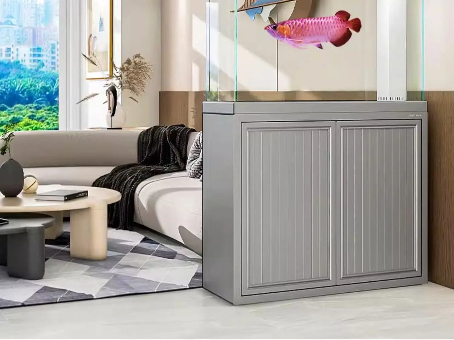 XL ultra-white glass fish tank living room large bottom filter ecological aquarium household arowana tank