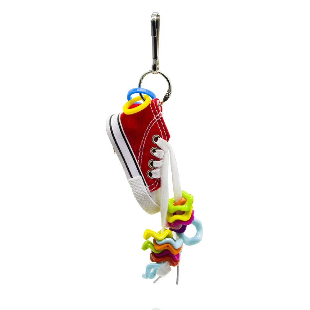 Bird Cage Toys for Parrots Wood Birds Swing Reliable Chewable Bite Bridge Wooden Beads Shape Parrot Toy Bird Accessories