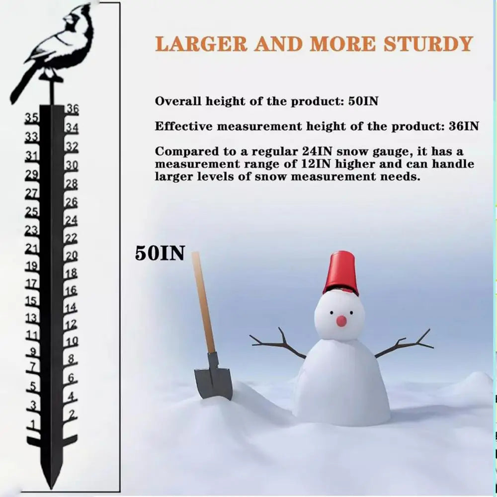 Snow Stakes Deer Bird Design Snow Gauge Cute Animal Garden Decor Christmas Decoration Handmade Metal Snow Gauge Garden Stakes