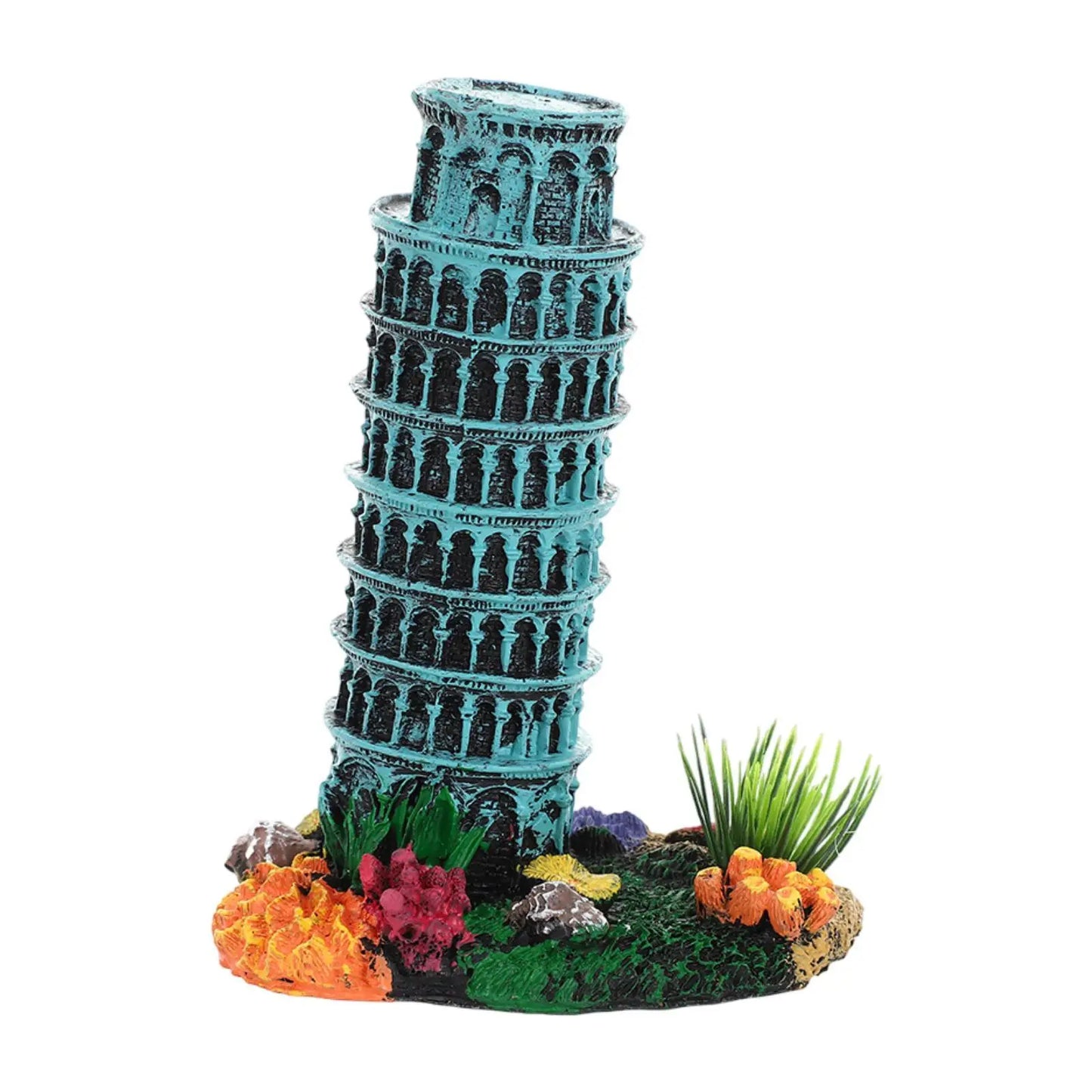 Aquarium Ornament Fish Tank Adornment Aquarium Accessory Toy Creative Resin Leaning Tower of Model for Party Supplies