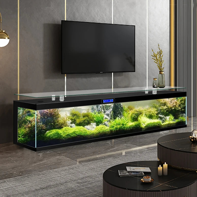 ZK Super White Fish Tank Aquarium Living Room Floor Home Partition Screen Bottom Filter Fish Tank