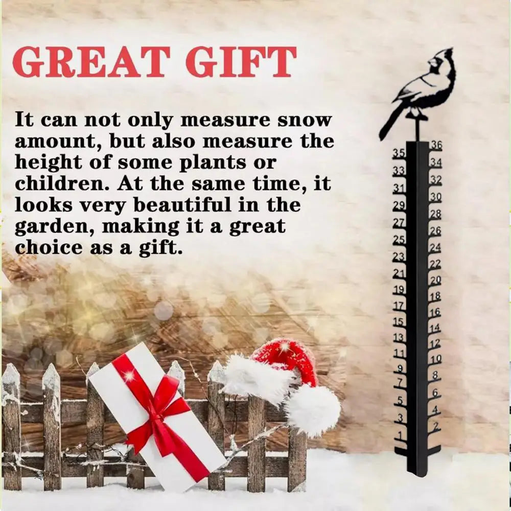 Snow Stakes Deer Bird Design Snow Gauge Cute Animal Garden Decor Christmas Decoration Handmade Metal Snow Gauge Garden Stakes
