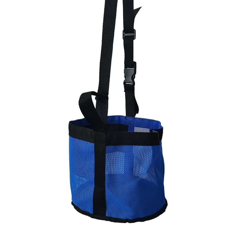Horse Feed Bag, Mesh Horse Feeding Hays Bag Hays Bucket with Adjustable Strap