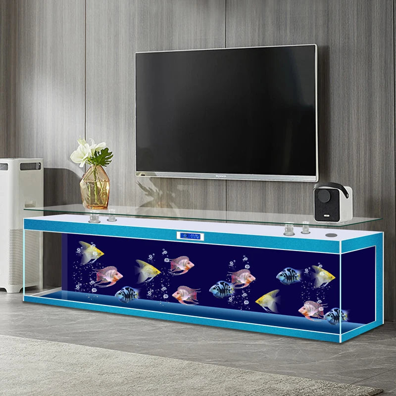 ZK Super White Fish Tank Aquarium Living Room Floor Home Partition Screen Bottom Filter Fish Tank