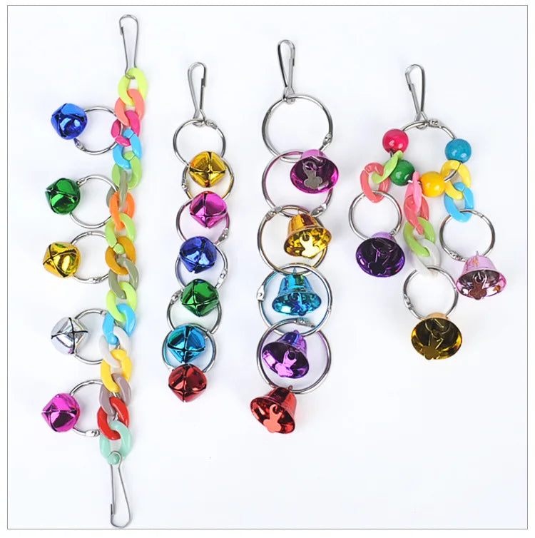 Bird Cage Toys for Parrots Wood Birds Swing Reliable Chewable Bite Bridge Wooden Beads Shape Parrot Toy Bird Accessories