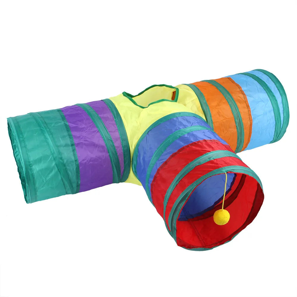 Foldable Cats Tunnel for Interactive Pet Training Fun - Kitty, Puppy, Kitten, and Rabbit Tube Toy to keep your pets entertained
