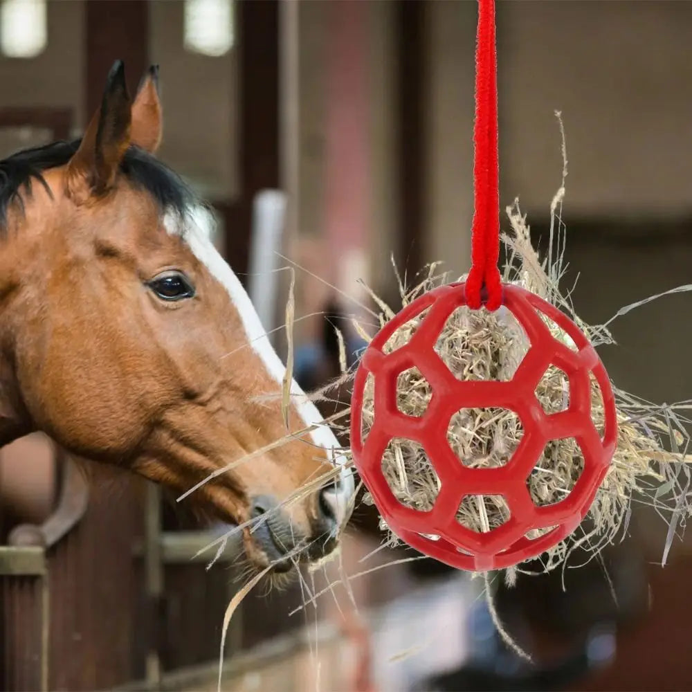Multipurpose TPR Horse Treat Ball 5.5inch Red/Blue/Green Hanging Feeding Toy Soft Durable Horse Feeding Dispenser Sheep Goat