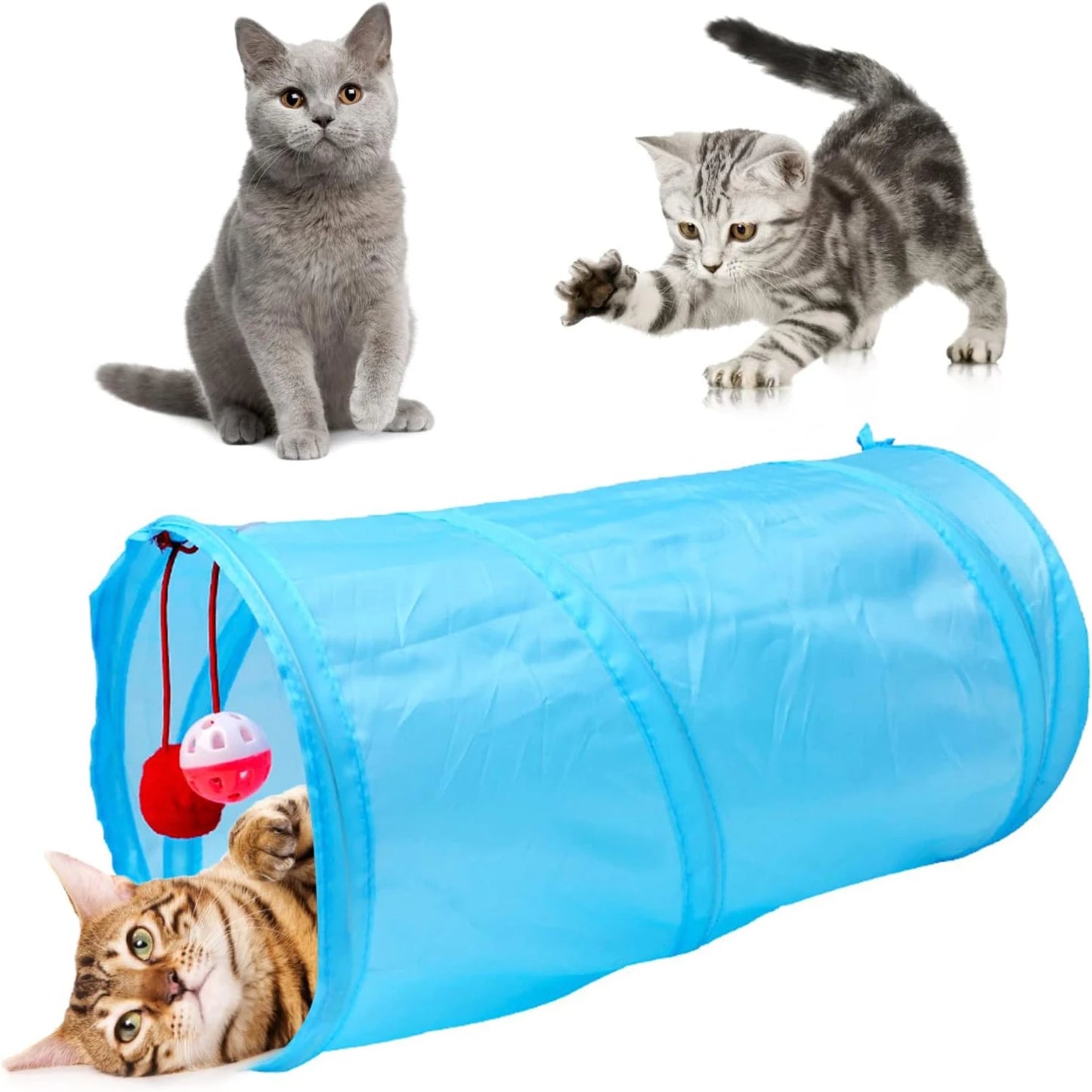Exciting and colorful Kitty Tunnel Toy for endless entertainment and playtime for your playful pet. Keep your cat active and hea