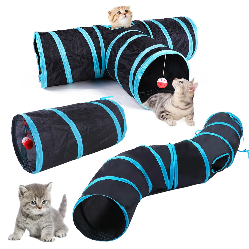 Foldable Cats Tunnel for Interactive Pet Training Fun - Kitty, Puppy, Kitten, and Rabbit Tube Toy to keep your pets entertained