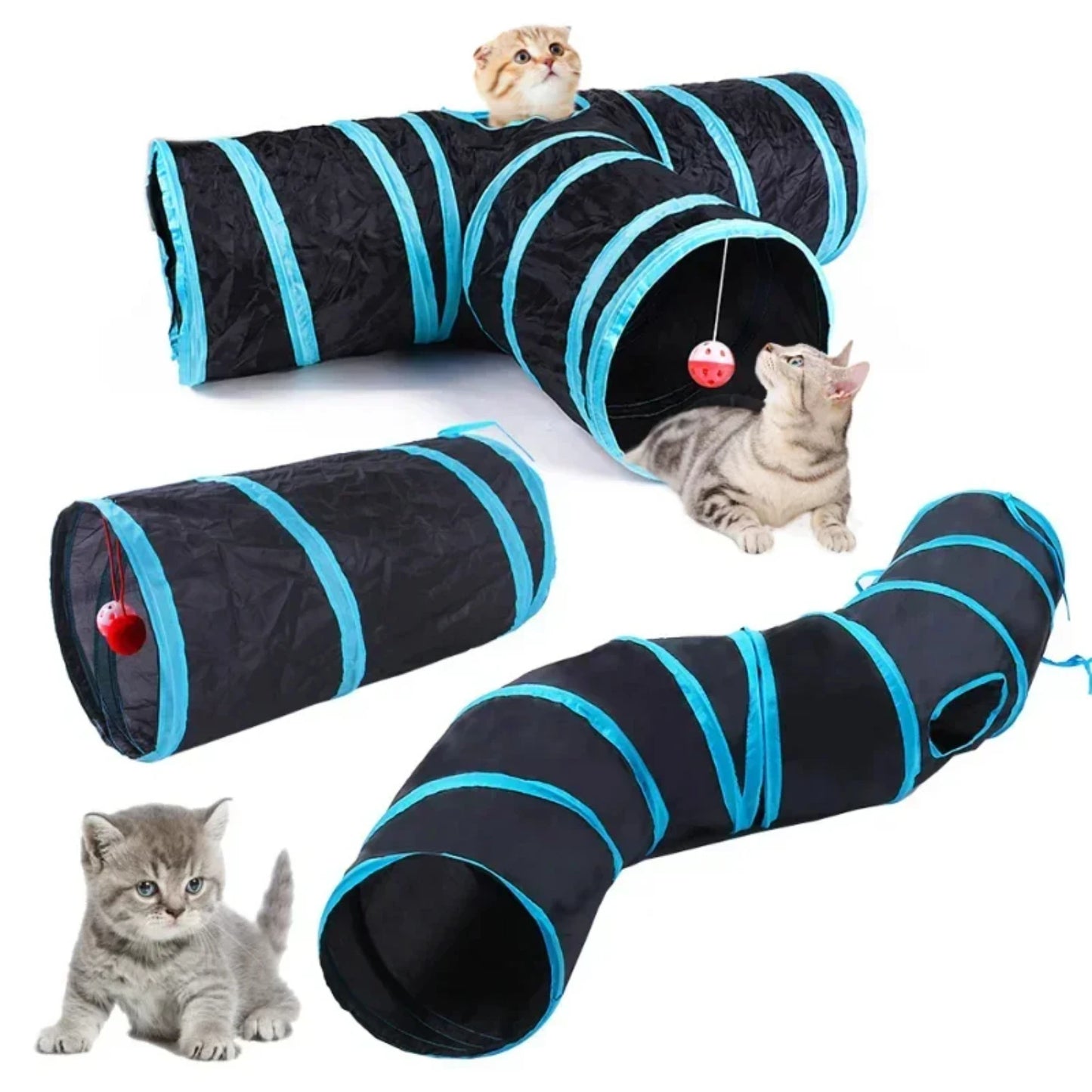 Foldable Cats Tunnel for Interactive Pet Training Fun - Kitty, Puppy, Kitten, and Rabbit Tube Toy to keep your pets entertained