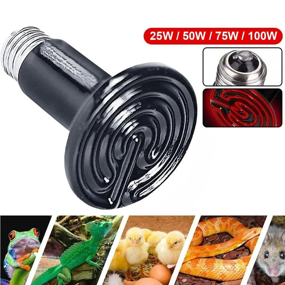 1pcs Ceramic Heat Emitter Night Heat Lamp Bulbs For Bearded Dragon Gecko Lizard Snake Chicken R0k8