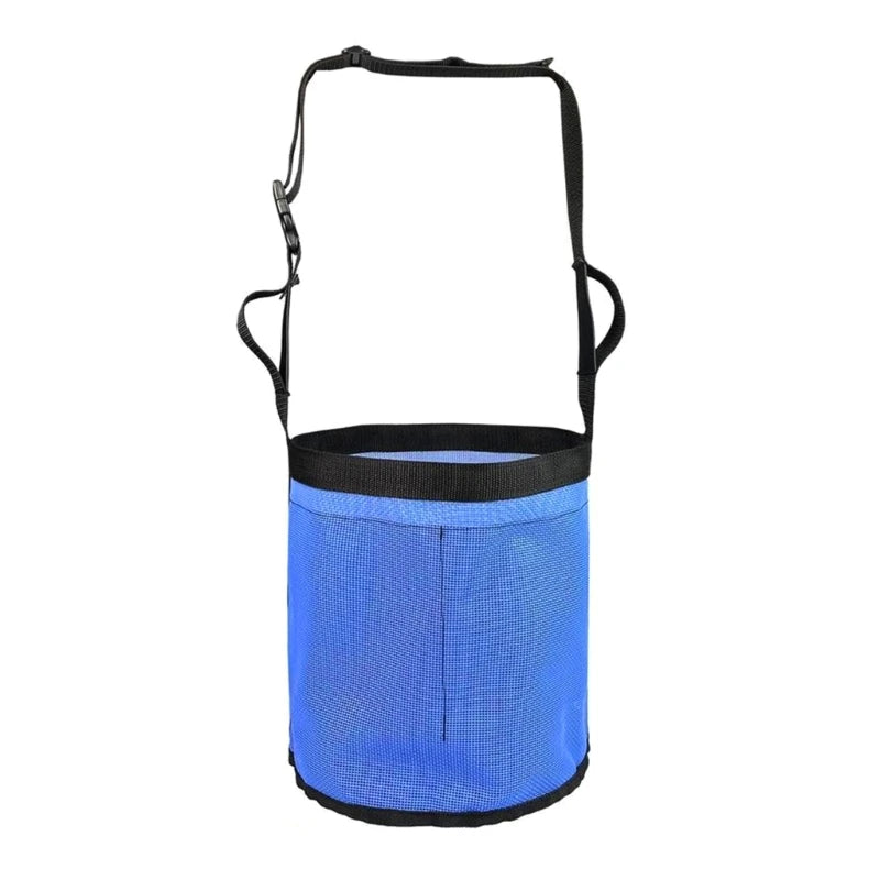 Horse Feed Bag, Mesh Horse Feeding Hays Bag Hays Bucket with Adjustable Strap