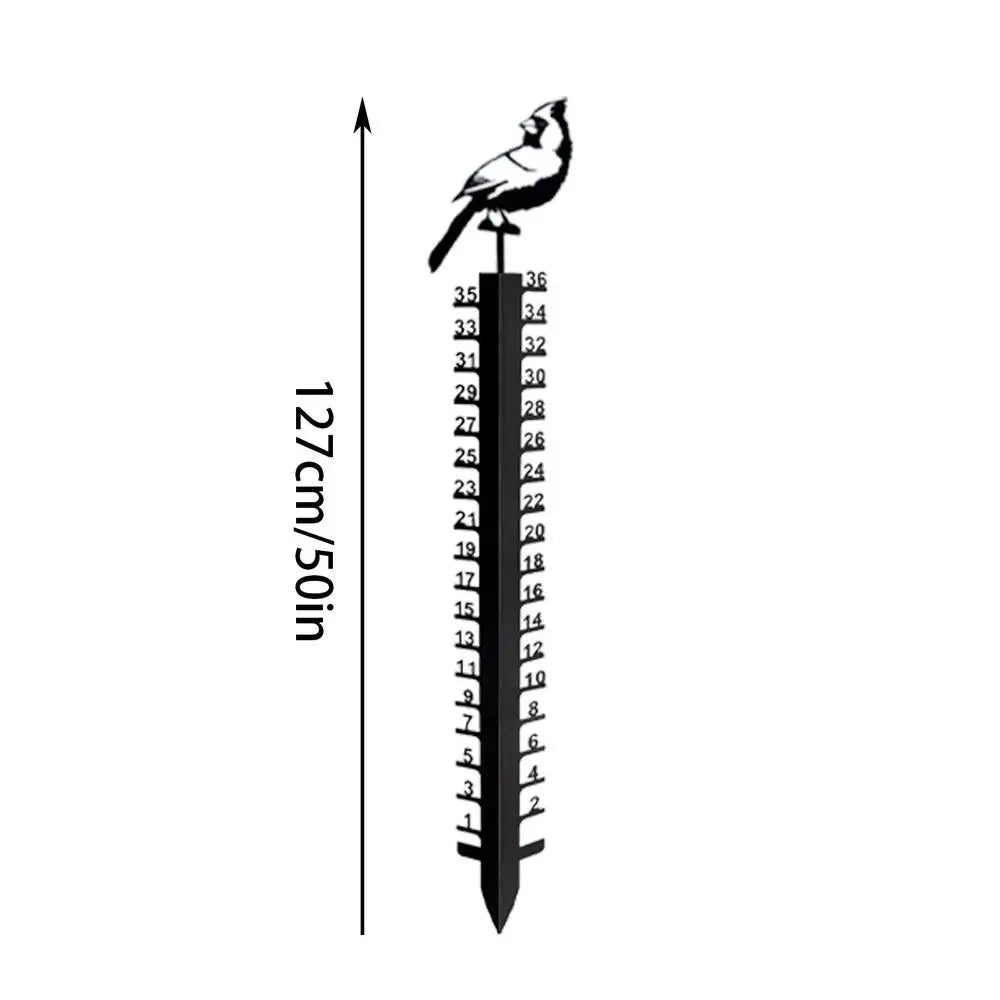 Snow Stakes Deer Bird Design Snow Gauge Cute Animal Garden Decor Christmas Decoration Handmade Metal Snow Gauge Garden Stakes