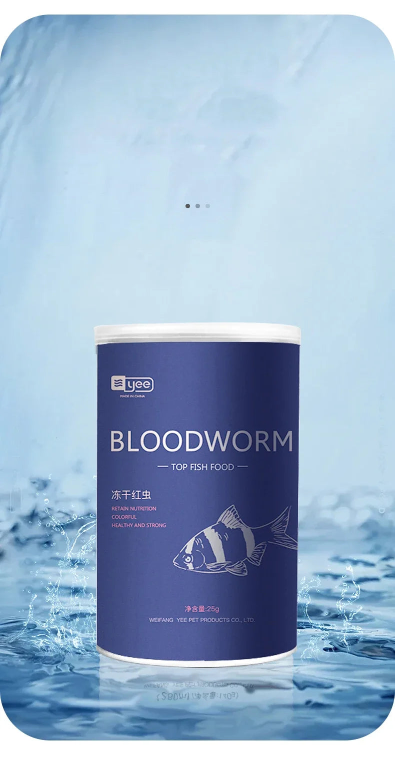 YEE Freeze Dried Artemia Salina Red Blood Worm Fish Food Feed for All Kinds of Tropical Aquarium Small Food