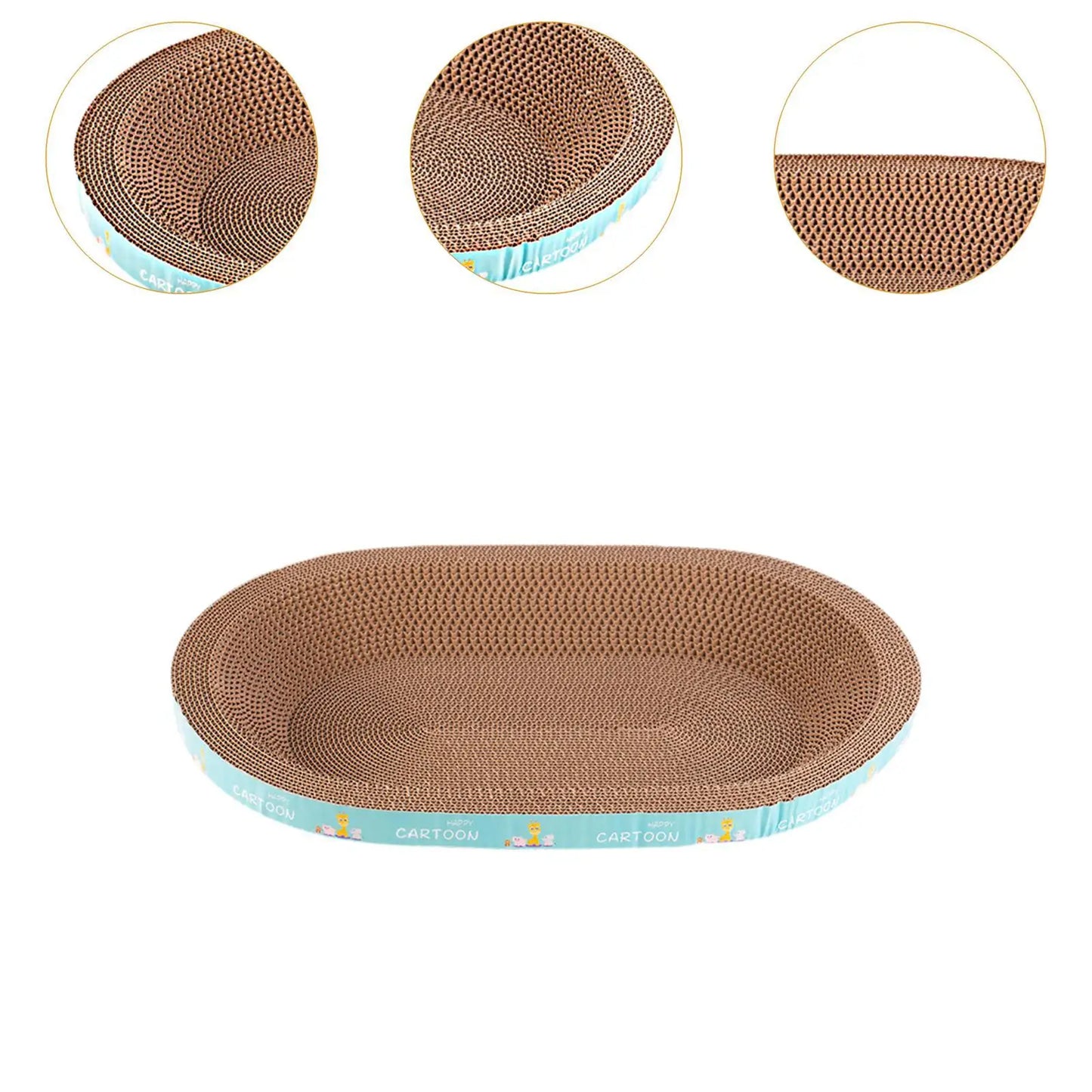 Cat Scratcher Lounge Bed with Interactive Feather Toy - Cozy Resting for Your