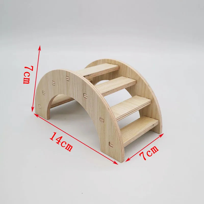Hamster House DIY Hamster Wooden Gerbil Hideout House Canary Seesaw Pet Sport Wheel Exercise Toy Small Animal Toys