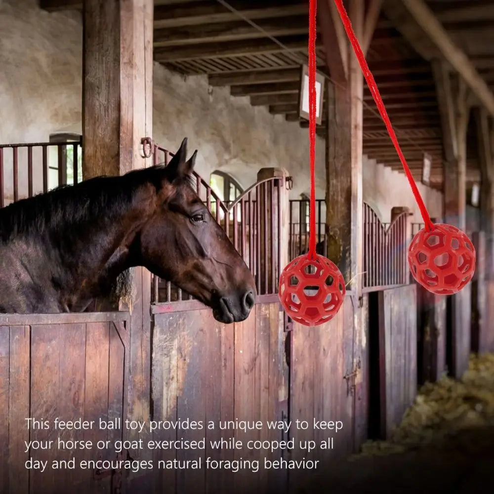 Multipurpose TPR Horse Treat Ball 5.5inch Red/Blue/Green Hanging Feeding Toy Soft Durable Horse Feeding Dispenser Sheep Goat