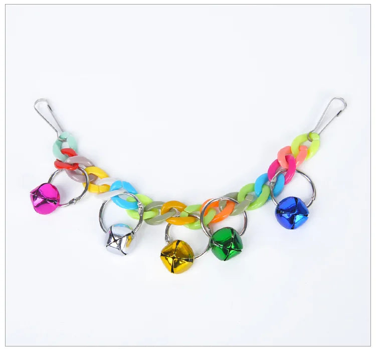 Bird Cage Toys for Parrots Wood Birds Swing Reliable Chewable Bite Bridge Wooden Beads Shape Parrot Toy Bird Accessories