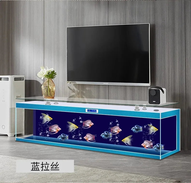 ZK Super White Fish Tank Aquarium Living Room Floor Home Partition Screen Bottom Filter Fish Tank