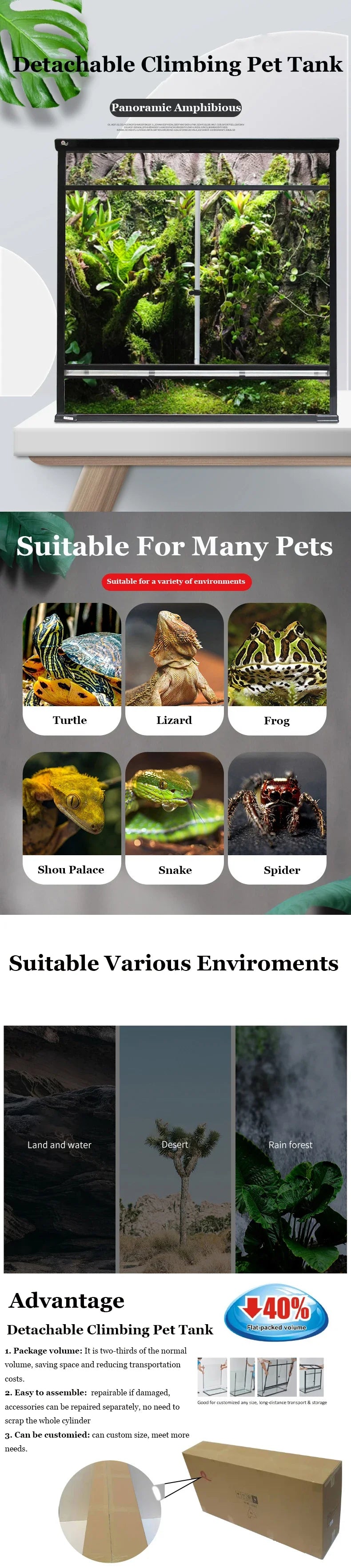 60 45 60cm Large Size Reptile Enclosures Chameleon Cage Bearded Dragon Terrarium Reptile Feeding Tank On Sale