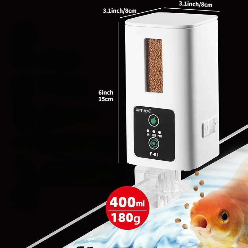400ml Aquarium Automatische Feeder Aquarium Intelligente Timing High-capacity Fish Feeder Big Fish Feeder turtle feeding trough