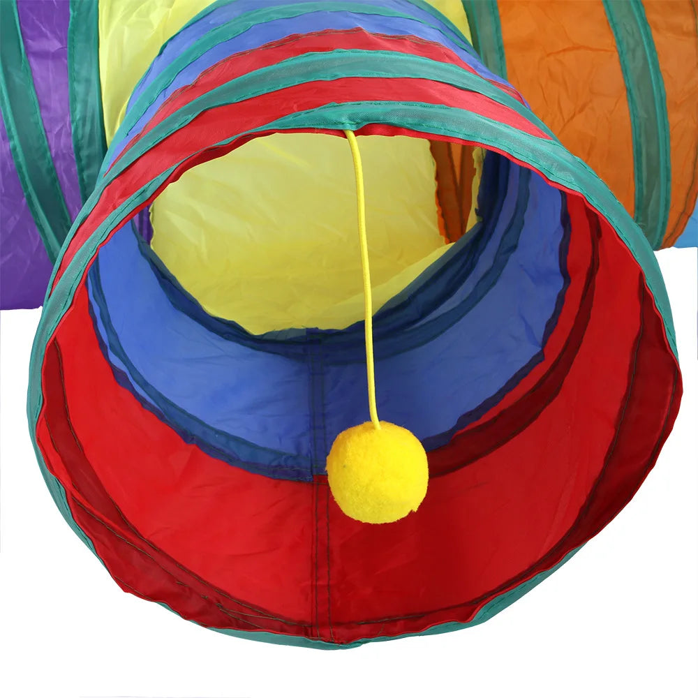 Foldable Cats Tunnel for Interactive Pet Training Fun - Kitty, Puppy, Kitten, and Rabbit Tube Toy to keep your pets entertained