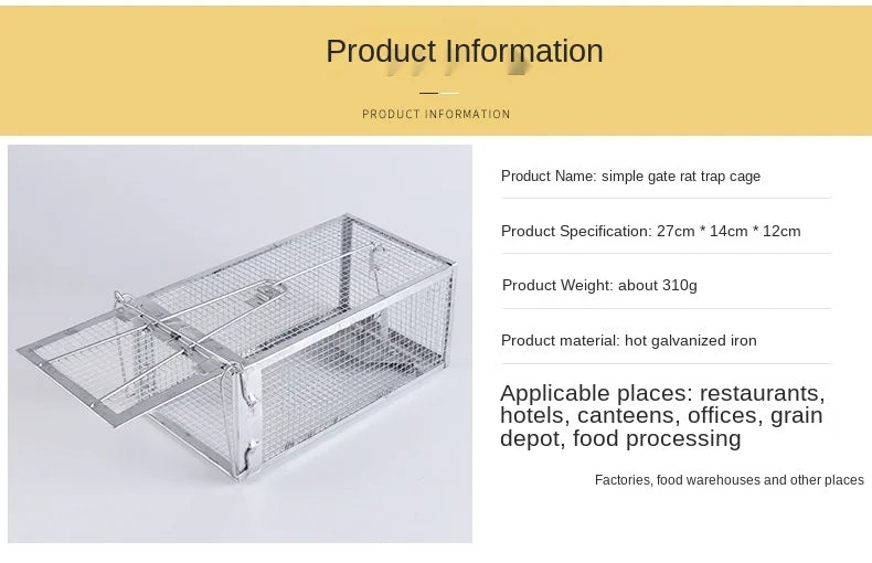 1pc Iron Sensitive Rat Trap Rat Catcher Cage for Chipmunks Rats Hamsters Similar-sized Live Rodents