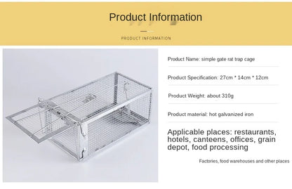 1pc Iron Sensitive Rat Trap Rat Catcher Cage for Chipmunks Rats Hamsters Similar-sized Live Rodents