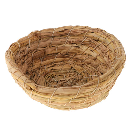 Handwoven Grass Bird Nest Cage House Hatching Breeding Cave for Parrot, Canary or Cockatiel or Other Birds