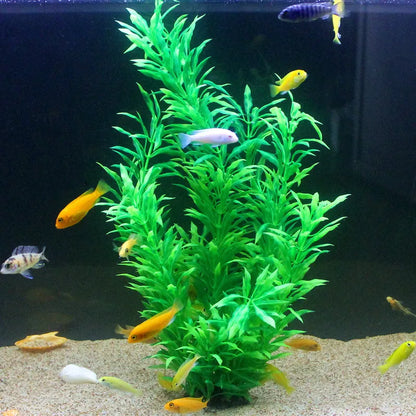50CM Artificial Fish Tank Rare Plants Aquarium Fake Bamboo Leaf Water Grass Plastic Purple Green Water Grass Landscaping Decor